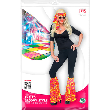 Widmann SRL Hippie verkleedset rood gele bollen jaren 70 unisex