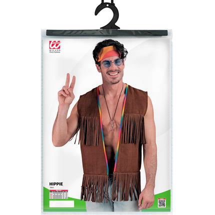 Widmann SRL Hippie vest met franjes donker bruin
