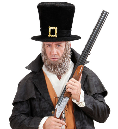 Widmann SRL Hoge hoed muts zwart met baard