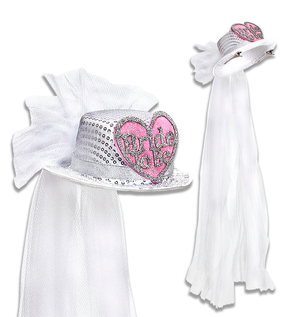 Widmann SRL Hoge Hoed Pailletten "Bride To Be" Met Hartje