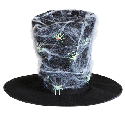 Widmann SRL Hoge hoed zwart met spinnen en spinnenweb