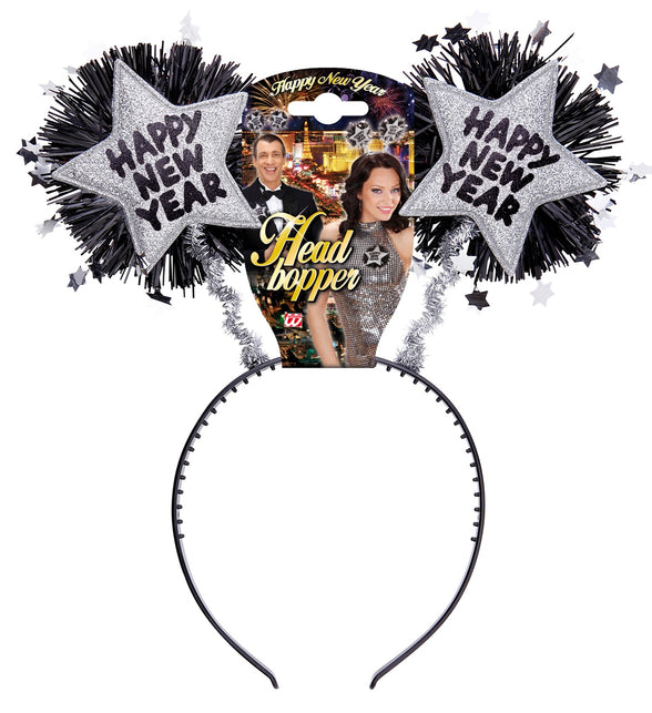 Widmann SRL Hoofdband Happy New Year zilver