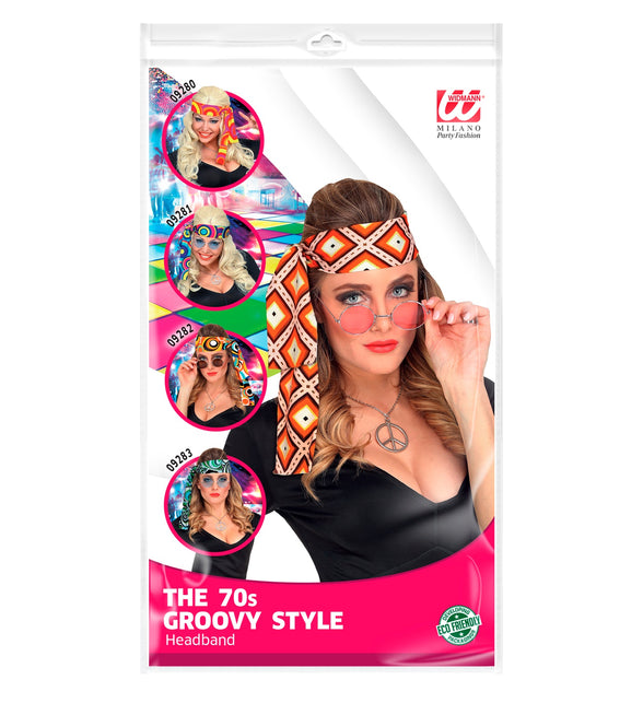 Widmann SRL Hoofdband hippie Groovy stijl