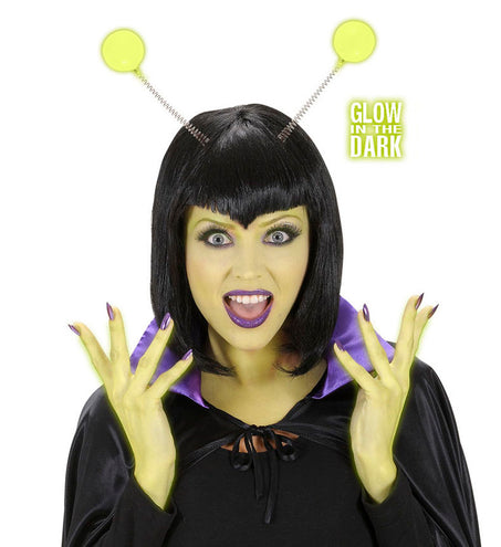 Widmann SRL Hoofdband met antennes glow in the dark