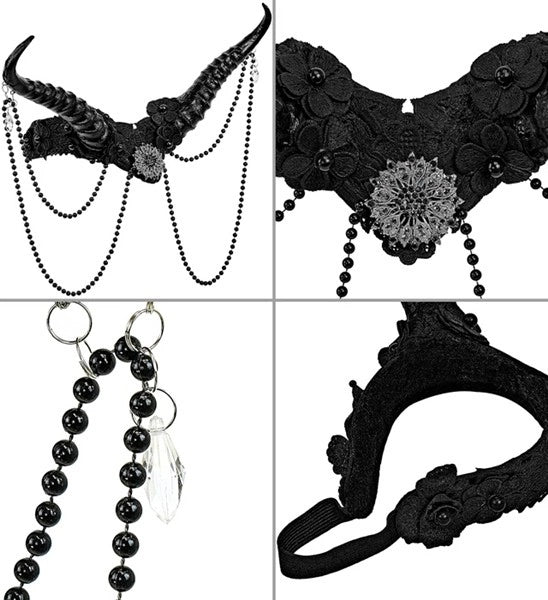 Widmann SRL Hoofdbedekking hoorns zwart Sara