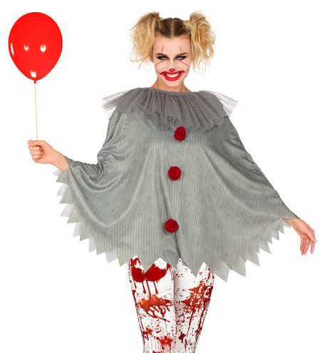 Widmann SRL Horror clown poncho volwassenen