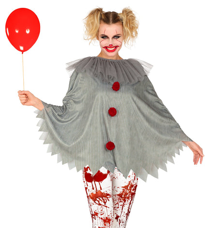 Widmann SRL Horror clown poncho volwassenen