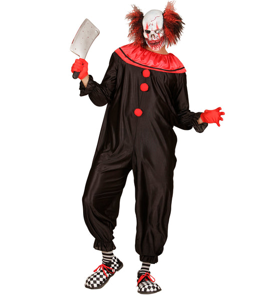 Widmann SRL Horror killer clown kostuum heren zwart rood