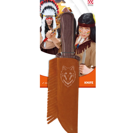 Widmann SRL Indianen mes met schede Rambo