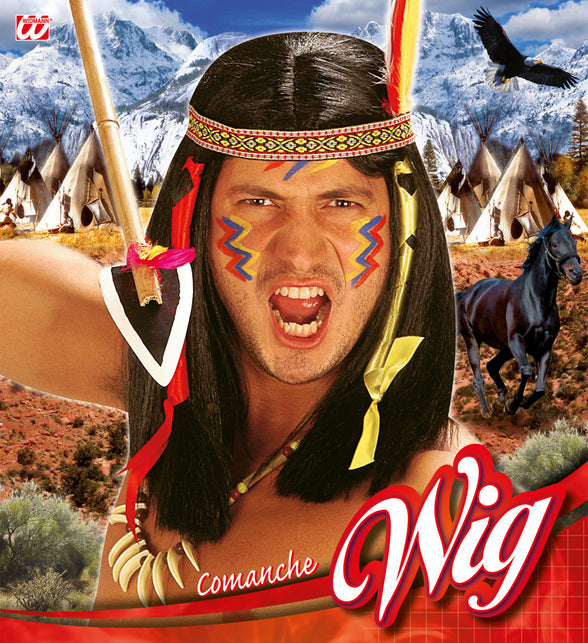Widmann SRL Indianen pruik met veren