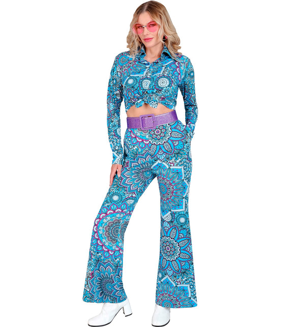 Widmann SRL Jaren 70 broek mandala blauw dames