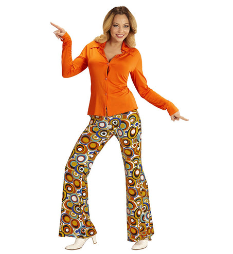 Widmann SRL Jaren 70 discoshirt Groovy oranje