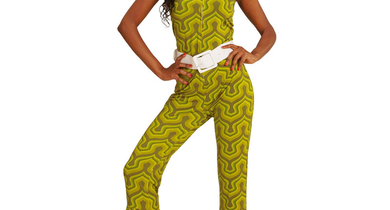 Widmann SRL Jaren 70 jumpsuit groovy groen