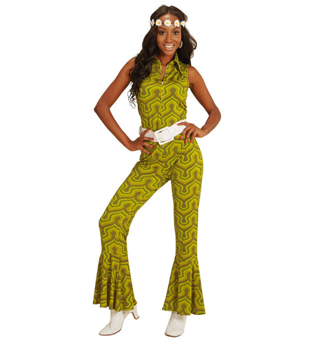 Widmann SRL Jaren 70 jumpsuit groovy groen