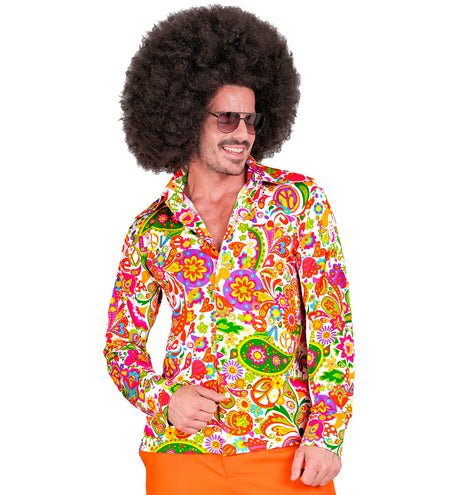 Widmann SRL Jaren 70 shirt peace party heren