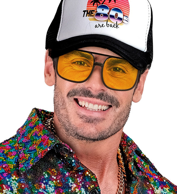 Widmann SRL Jaren 90 hippiebril met gele glazen