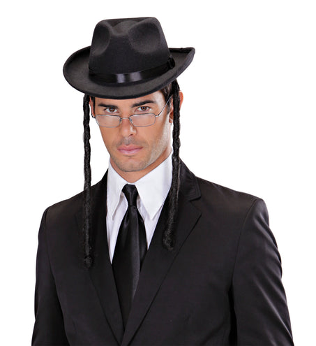 Widmann SRL Joodse hoed Rabbi hoed met lokken