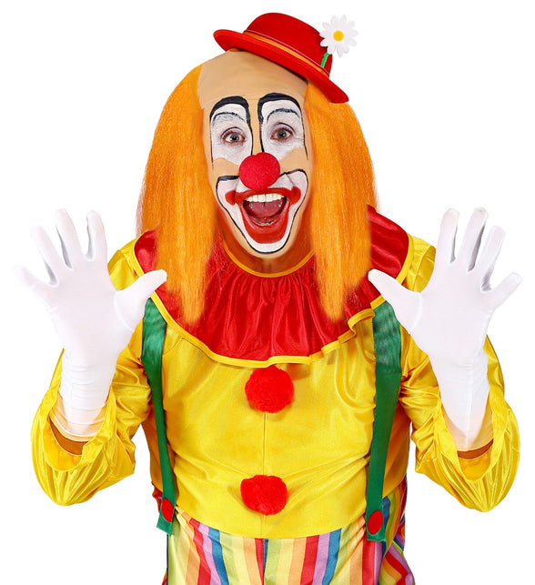 Widmann SRL Kale kop pruik clown met oranje haar
