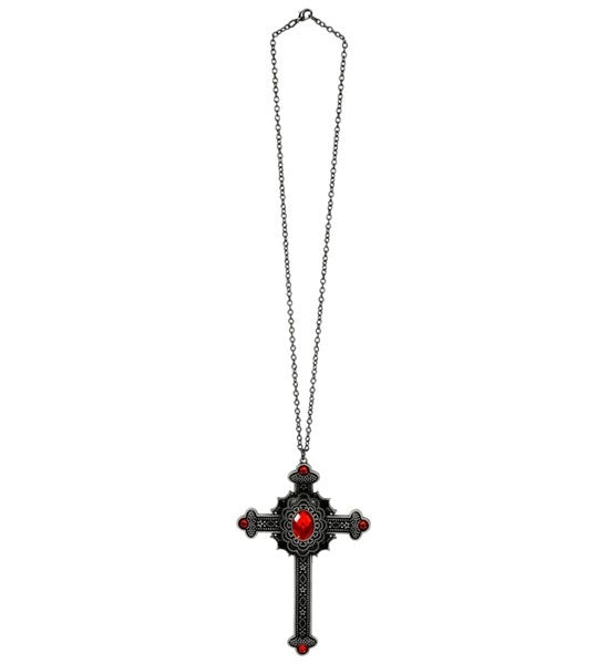 Widmann SRL Ketting kruis met rode juwelen Lotte