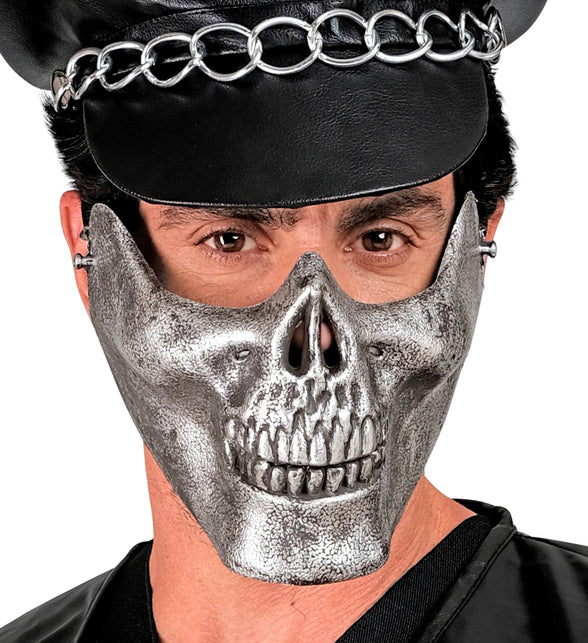 Widmann SRL Kin masker schedel skelet metallic zilver