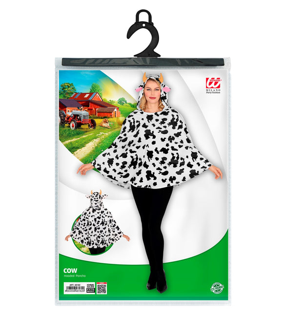 Widmann SRL Koeien poncho met muts volwassenen