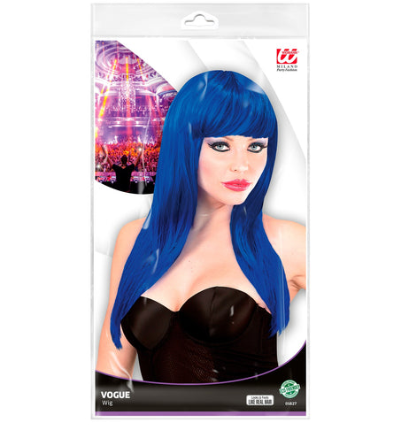 Widmann SRL Lang haar pruik blauw