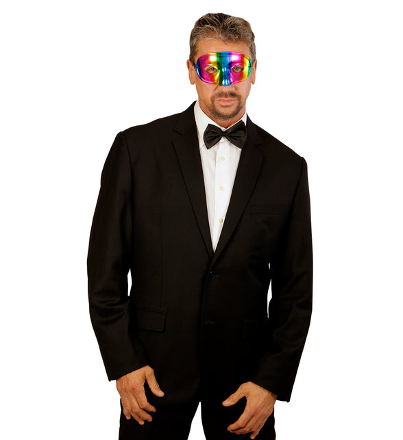 Widmann SRL Metallic kleurig regenboog masker