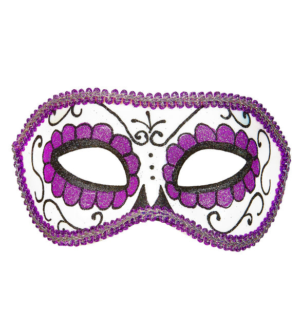 Widmann SRL Mexicaanse oogmaskers paars met zwart