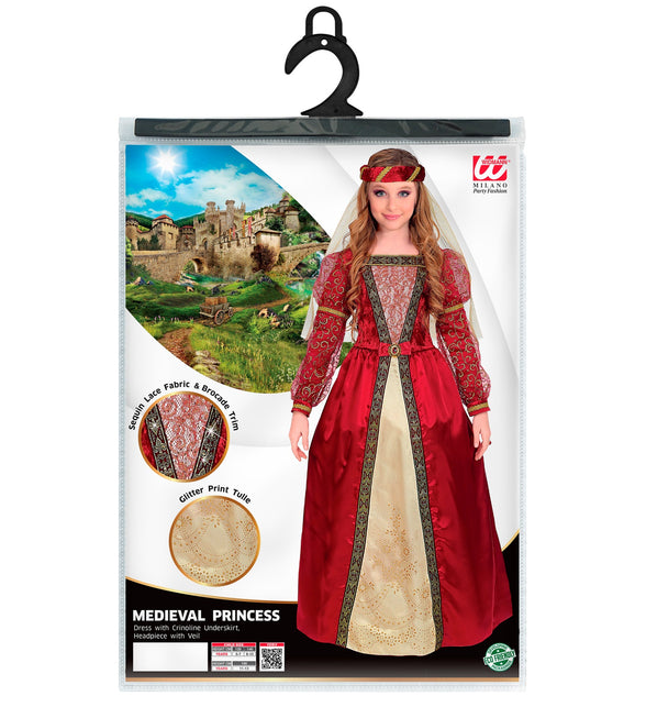 Widmann SRL Middeleeuws kostuum prinses Helena kinderen