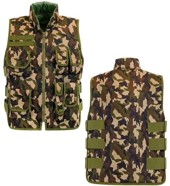 Widmann SRL Militair camouflage vest kostuum Lynn kind