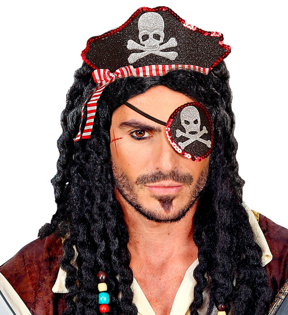 Widmann SRL Mini piratenhoedje met ooglapje