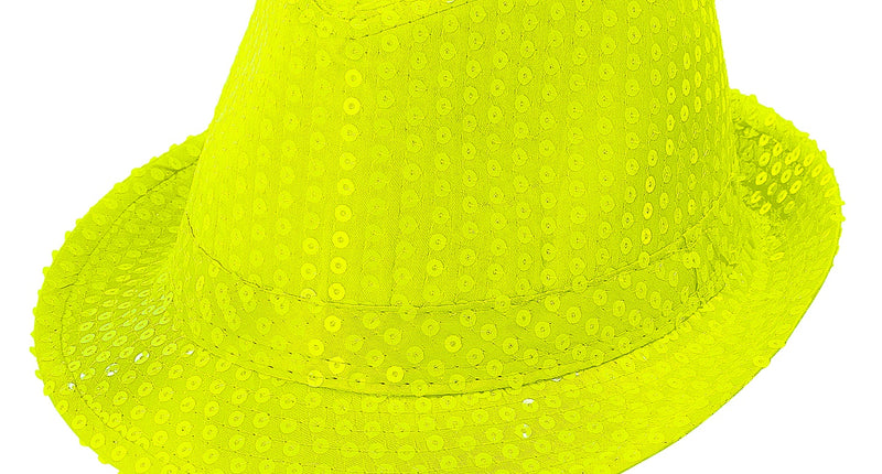 Widmann SRL Neon gele hoed met glitters