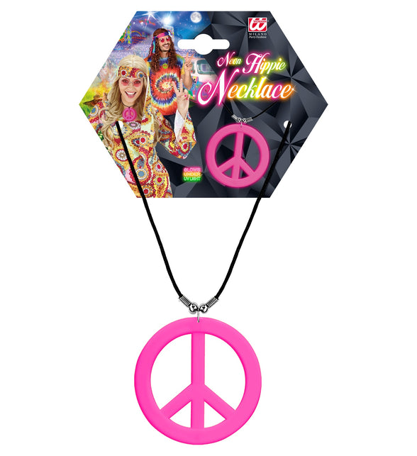 Widmann SRL Neon Hippie Ketting Rosa Roze
