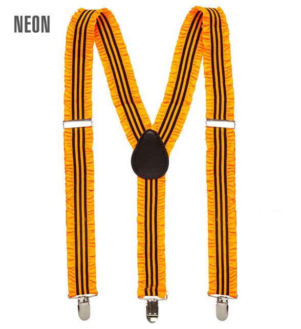 Widmann SRL Neon oranje ruche bretels