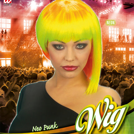 Widmann SRL Neon punk pruik vrouw