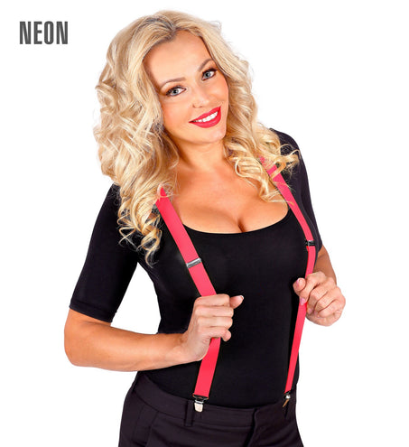 Widmann SRL Neon roze bretels verstelbaar