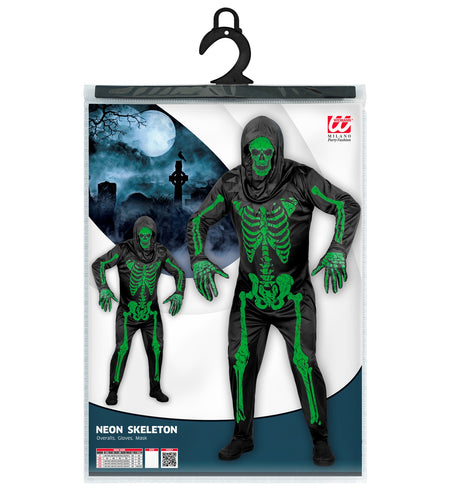 Widmann SRL Neon skelet pak volwassenen
