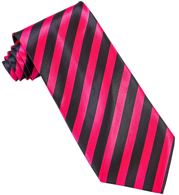 Widmann SRL Neon stropdas roze zwart gestreept