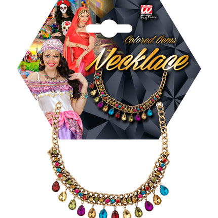 Widmann SRL Nep gouden halsketting met steentjes