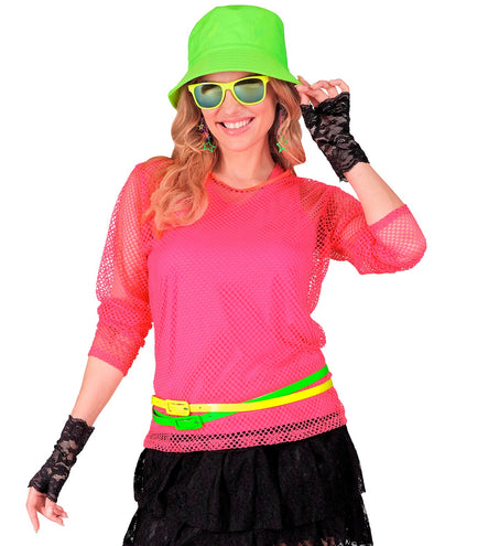 Widmann SRL Net shirt lang neon roze