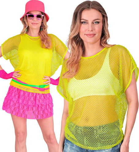 Widmann SRL Net t-shirt neon geel