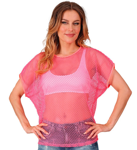 Widmann SRL Net t-shirt neon roze