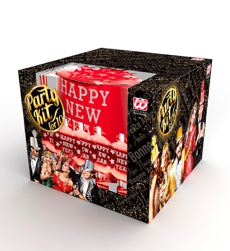 Widmann SRL Nieuwjaar versier set rood Happy New Year