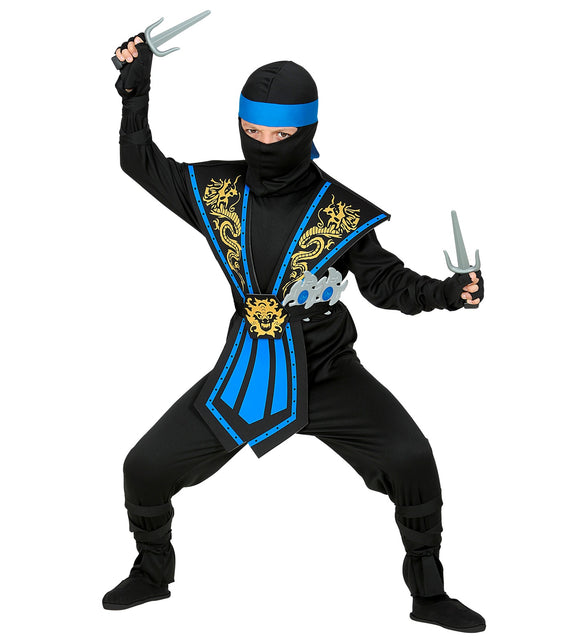 Widmann SRL Ninja pak kinderen Kombat blauw