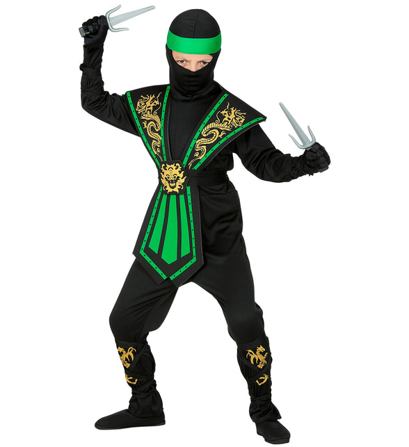 Widmann SRL Ninja pak kinderen Kombat groen