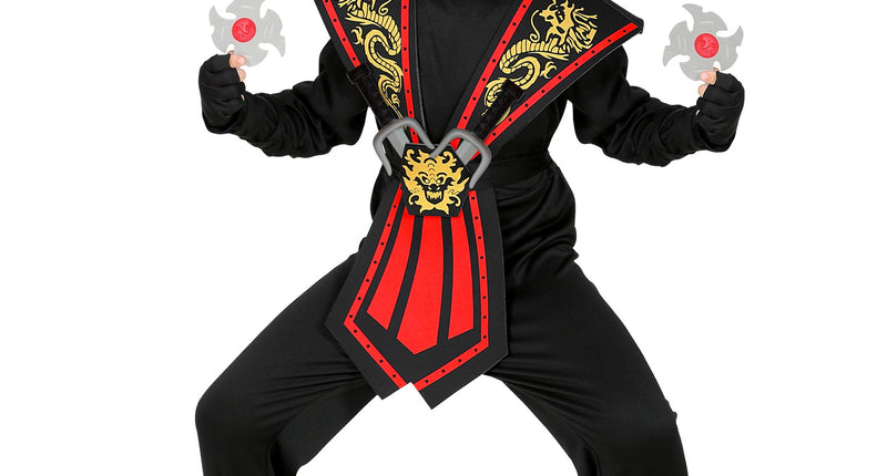 Widmann SRL Ninja pak kinderen Kombat rood