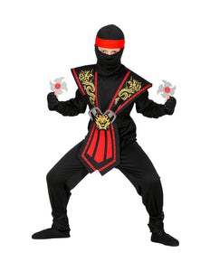 Widmann SRL Ninja pak kinderen Kombat rood