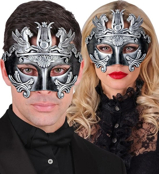 Widmann SRL Oogmasker grieks/romeins zilver Lara