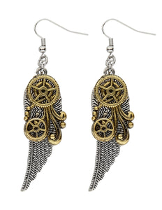 Widmann SRL Oorbellen steampunk met vleugels