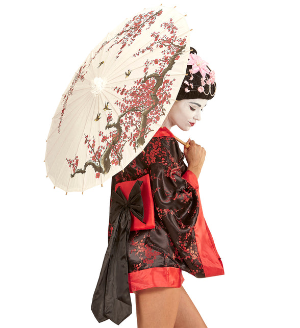 Widmann SRL Oosterse Paraplu Rijstpapier, Wit